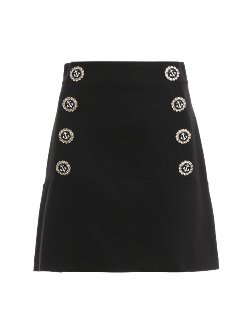 NWOT Dolce & Gabbana Jewel buttons A-line Wool Mini Skirt $795